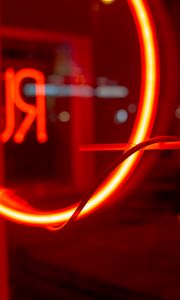 Preview wallpaper neon, red, light, letter