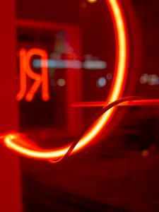 Preview wallpaper neon, red, light, letter