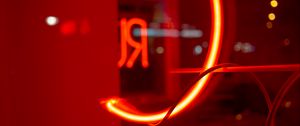Preview wallpaper neon, red, light, letter