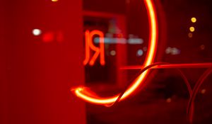 Preview wallpaper neon, red, light, letter