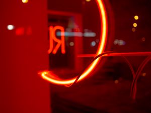 Preview wallpaper neon, red, light, letter