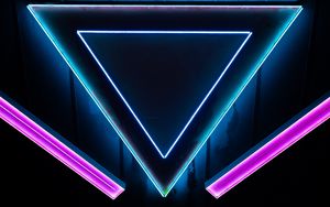 Preview wallpaper neon, shape, triangle