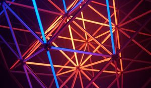 Preview wallpaper neon, shapes, triangle, lines