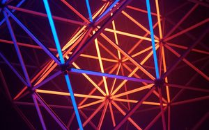Preview wallpaper neon, shapes, triangle, lines