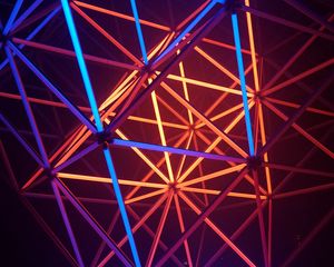 Preview wallpaper neon, shapes, triangle, lines