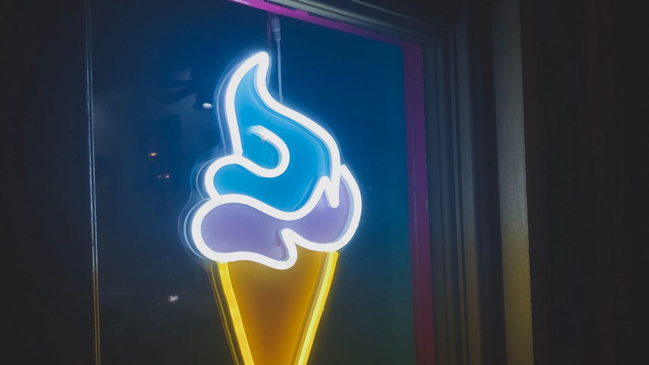 Wallpaper neon, sign, ice cream