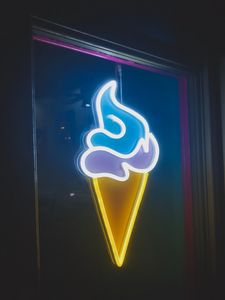 Preview wallpaper neon, sign, ice cream