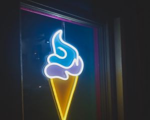 Preview wallpaper neon, sign, ice cream