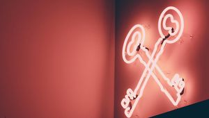 Preview wallpaper neon, sign, keys, light, glow