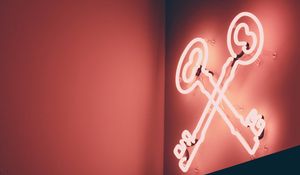 Preview wallpaper neon, sign, keys, light, glow