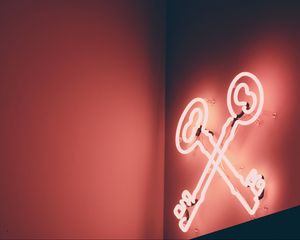 Preview wallpaper neon, sign, keys, light, glow