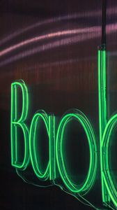 Preview wallpaper neon, sign, text, letters, green, light