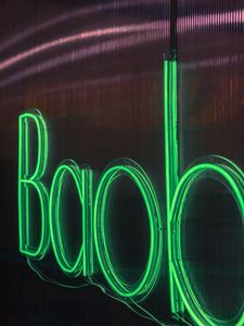 Preview wallpaper neon, sign, text, letters, green, light