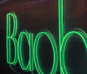 Preview wallpaper neon, sign, text, letters, green, light