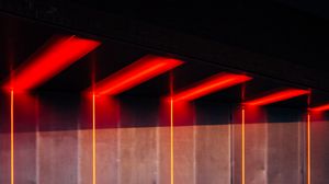 Preview wallpaper neon, stairs, wall