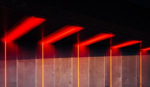 Preview wallpaper neon, stairs, wall