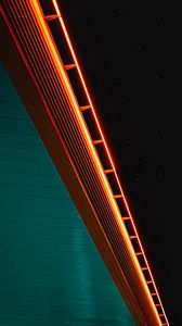 Preview wallpaper neon, starry sky, wooden, surface