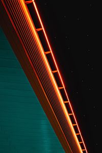 Preview wallpaper neon, starry sky, wooden, surface