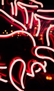 Preview wallpaper neon, stripes, glow, backlight, red