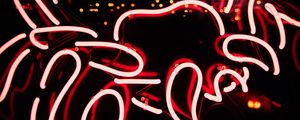 Preview wallpaper neon, stripes, glow, backlight, red