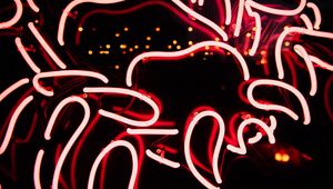 Preview wallpaper neon, stripes, glow, backlight, red