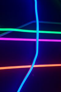 Preview wallpaper neon, stripes, light, multicolored, lighting