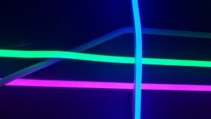 Preview wallpaper neon, stripes, light, multicolored, lighting