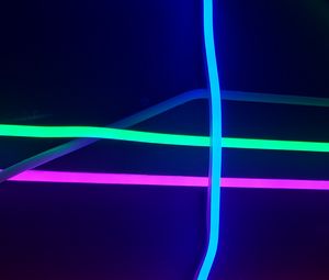 Preview wallpaper neon, stripes, light, multicolored, lighting