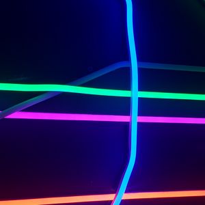 Preview wallpaper neon, stripes, light, multicolored, lighting