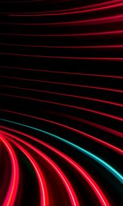 Preview wallpaper neon, stripes, light, freezelight, bending, abstraction