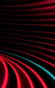 Preview wallpaper neon, stripes, light, freezelight, bending, abstraction