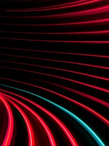 Preview wallpaper neon, stripes, light, freezelight, bending, abstraction