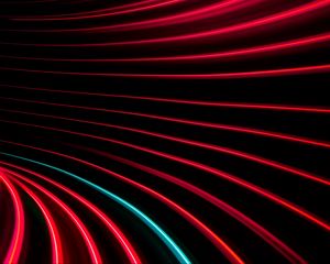 Preview wallpaper neon, stripes, light, freezelight, bending, abstraction