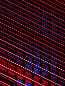 Preview wallpaper neon, stripes, red, blue