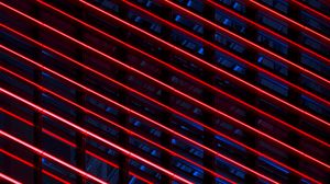 Preview wallpaper neon, stripes, red, blue