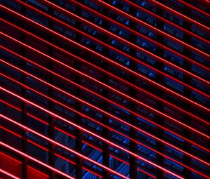 Preview wallpaper neon, stripes, red, blue
