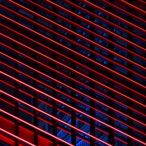 Preview wallpaper neon, stripes, red, blue