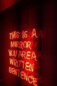 Preview wallpaper neon, text, light, red
