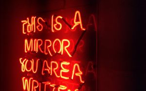 Preview wallpaper neon, text, light, red