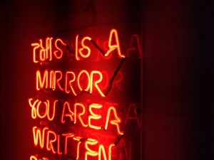 Preview wallpaper neon, text, light, red