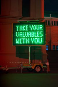 Preview wallpaper neon, text, phrase, green, light