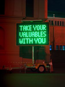 Preview wallpaper neon, text, phrase, green, light