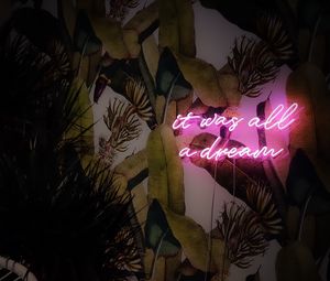Preview wallpaper neon, text, sign, glow, wall