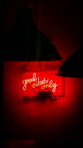 Preview wallpaper neon, text, signboard, red, light