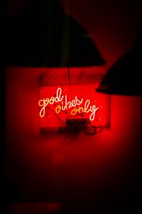 Preview wallpaper neon, text, signboard, red, light