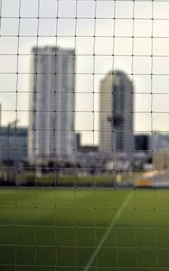 Preview wallpaper net, field, buildings, blur