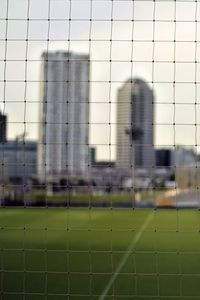 Preview wallpaper net, field, buildings, blur