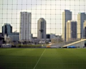 Preview wallpaper net, field, buildings, blur