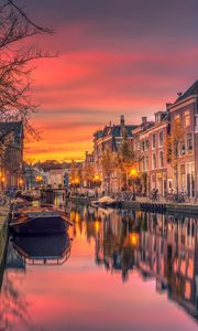 Preview wallpaper netherlands, holland, canal, river, buildings