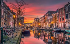 Preview wallpaper netherlands, holland, canal, river, buildings
